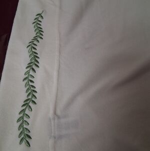 2pc Set Of Polar Fleece With A Green Leaf Trim Standard Size Pillowcases.